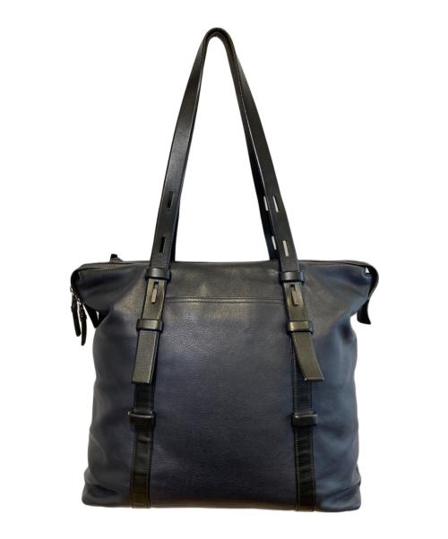 TUMI（トゥミ）TUMI (トゥミ) MISSION YORKレザートートバッグ ネイビーの古着・服飾アイテム