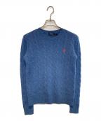 POLO RALPH LAURENポロ・ラルフローレン）の古着「ウールカシミヤケーブルニット」｜ブルー