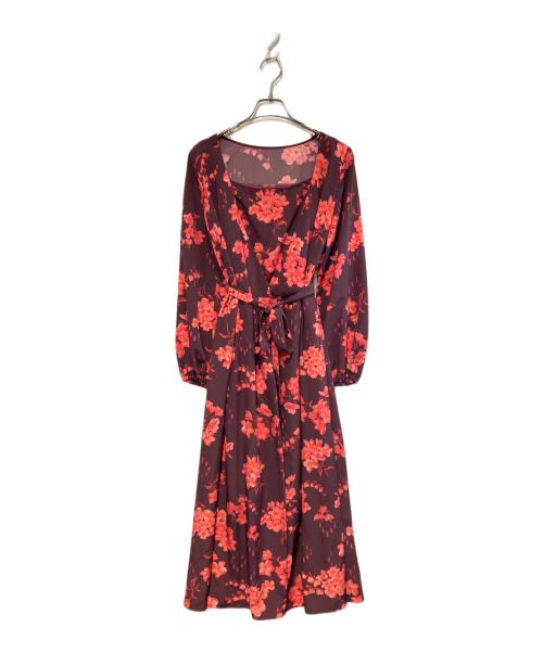 Diagram（ダイアグラム）Diagram (ダイアグラム) フラワープリントラップワンピース パープル×レッド サイズ:38の古着・服飾アイテム