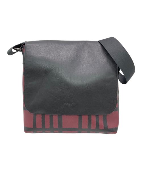 COACH（コーチ）COACH (コーチ) チャールズ ワイルドプラッド メッセンジャーバッグ レッド×ブラックの古着・服飾アイテム