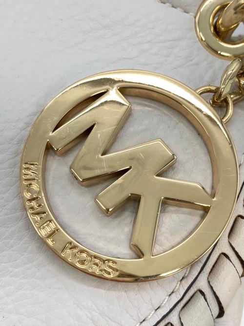 MICHAEL MICHAEL KORS（マイケル マイケルコース）MICHAEL MICHAEL KORS (マイケル マイケルコース) 2WAYレザーワンショルダーバッグ ホワイトの古着・服飾アイテム