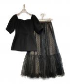 ）の古着「CONSTRICTED TOP DOT TULLE SET DRESS」｜ブラック