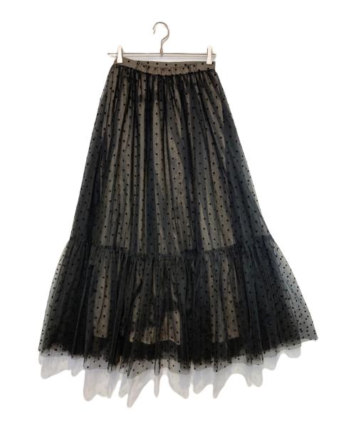 Ameri（アメリ）Ameri (アメリ) CONSTRICTED TOP DOT TULLE SET DRESS ブラック サイズ:Mの古着・服飾アイテム
