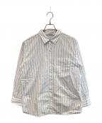Plageプラージュ）の古着「5stripe adjust シャツ」｜ホワイト×ベージュ