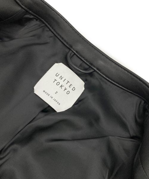 UNITED TOKYO（ユナイテッドトーキョー）UNITED TOKYO (ユナイテッドトーキョー) ラムレザーシングルライダース ブラック サイズ:2の古着・服飾アイテム
