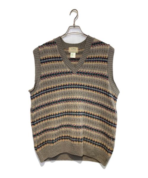 L.L.Bean（エルエルビーン）L.L.Bean (エルエルビーン) シェットランドベスト ブラウン サイズ:Lの古着・服飾アイテム