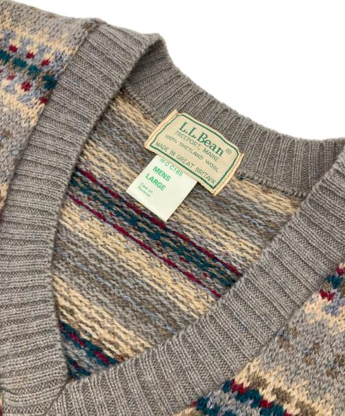 L.L.Bean（エルエルビーン）L.L.Bean (エルエルビーン) シェットランドベスト ブラウン サイズ:Lの古着・服飾アイテム