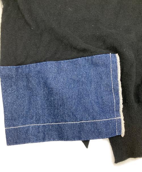 Y's（ワイズ）Y's (ワイズ) デニムドッキングS/Sニット ブラック サイズ:2の古着・服飾アイテム