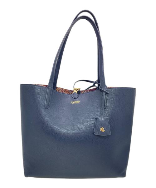 LAUREN RALPH LAUREN（ローレン ラルフ ローレン）LAUREN RALPH LAUREN (ローレン ラルフ ローレン) リバーシブルレザートートバッグ ネイビーの古着・服飾アイテム
