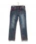 TRUE RELIGION（トゥルー レリジョン）の古着「Ricky Big T Flap TR Embro Jean」｜インディゴ×レッド