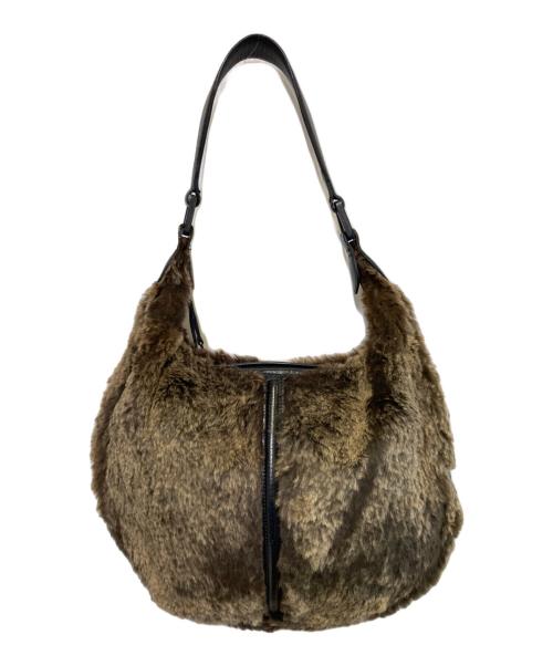 LONGCHAMP（ロンシャン）LONGCHAMP (ロンシャン) エコファーワンショルダーバッグ ブラウンの古着・服飾アイテム