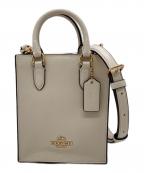 COACHコーチ）の古着「ノース サウス ミニ トート」｜ホワイト
