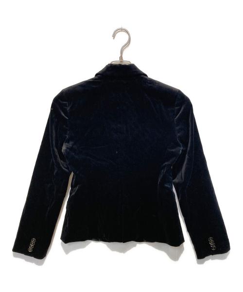 BURBERRY BLUE LABEL（バーバリー ブルー レーベル）BURBERRY BLUE LABEL (バーバリー ブルー レーベル) ベロアテーラードジャケット ブラック×ベージュ サイズ:38の古着・服飾アイテム