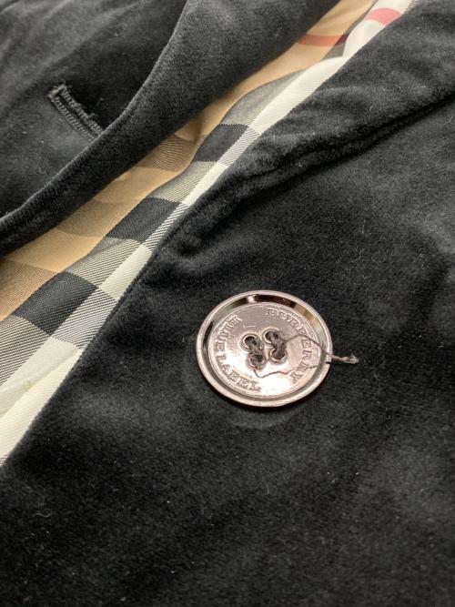 BURBERRY BLUE LABEL（バーバリー ブルー レーベル）BURBERRY BLUE LABEL (バーバリー ブルー レーベル) ベロアテーラードジャケット ブラック×ベージュ サイズ:38の古着・服飾アイテム