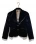 BURBERRY BLUE LABEL（バーバリー ブルー レーベル）の古着「ベロアテーラードジャケット」｜ブラック×ベージュ