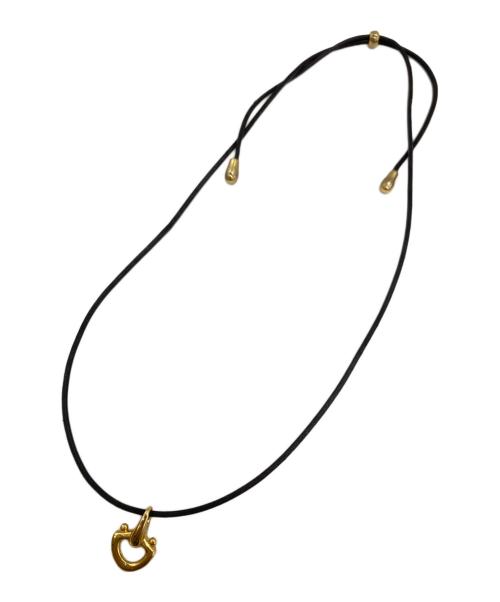 h'eres（ヒアーズ）h'eres (ヒアーズ) CETACEA LEATHER CHOKER NECKLACE ゴールドカラーの古着・服飾アイテム