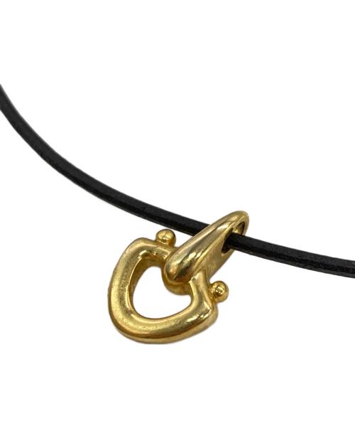 h'eres（ヒアーズ）h'eres (ヒアーズ) CETACEA LEATHER CHOKER NECKLACE ゴールドカラーの古着・服飾アイテム