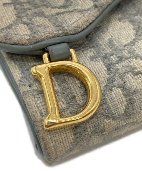 Christian Dior（クリスチャン ディオール）Christian Dior (クリスチャン ディオール) Saddle Lotus ウォレット グレーの古着・服飾アイテム