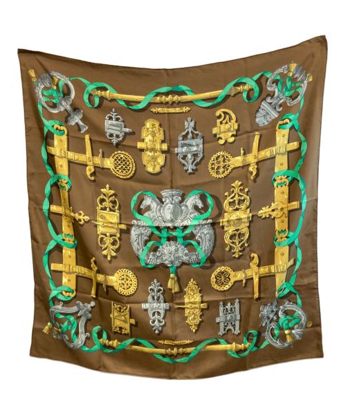 HERMES（エルメス）HERMES (エルメス) カレ90 ブラウン×グリーン サイズ:不明の古着・服飾アイテム
