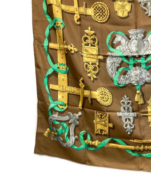HERMES（エルメス）HERMES (エルメス) カレ90 ブラウン×グリーン サイズ:不明の古着・服飾アイテム