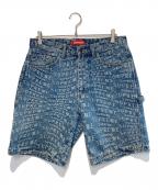 SUPREMEシュプリーム）の古着「WARP JACQUARD LOGOS DENIM PAINTER SHORT」｜インディゴ