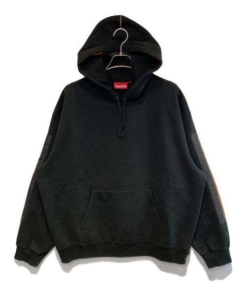 SUPREME（シュプリーム）SUPREME (シュプリーム) Woven Patches Hooded Sweatshirt ブラック×レッド サイズ:XLの古着・服飾アイテム