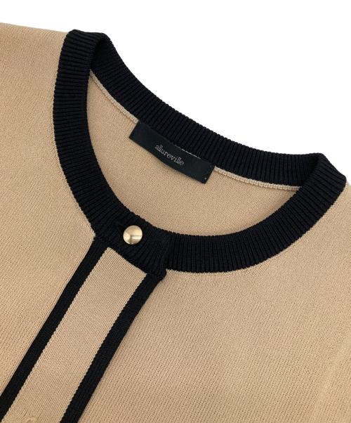 allureville（アルアバイル）allureville (アルアバイル) ハイショクポケットクルーカーディガン ベージュ サイズ:2の古着・服飾アイテム