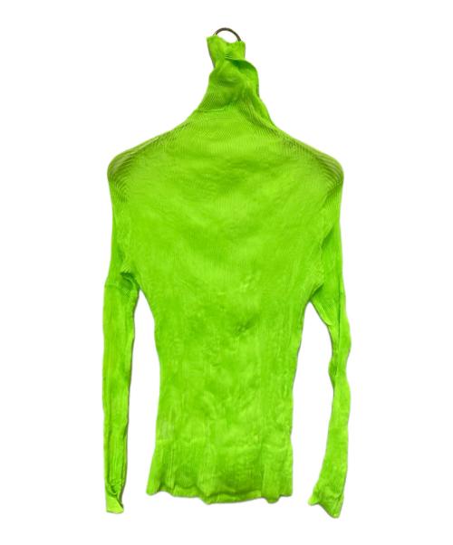 ISSEY MIYAKE（イッセイミヤケ）ISSEY MIYAKE (イッセイミヤケ) プリーツカットソー グリーン サイズ:2の古着・服飾アイテム
