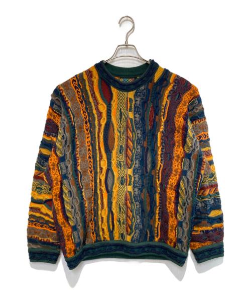 Coogi（クージー）Coogi (クージー) ［古着］3Dニット セーター イエロー×グリーン サイズ:Sの古着・服飾アイテム