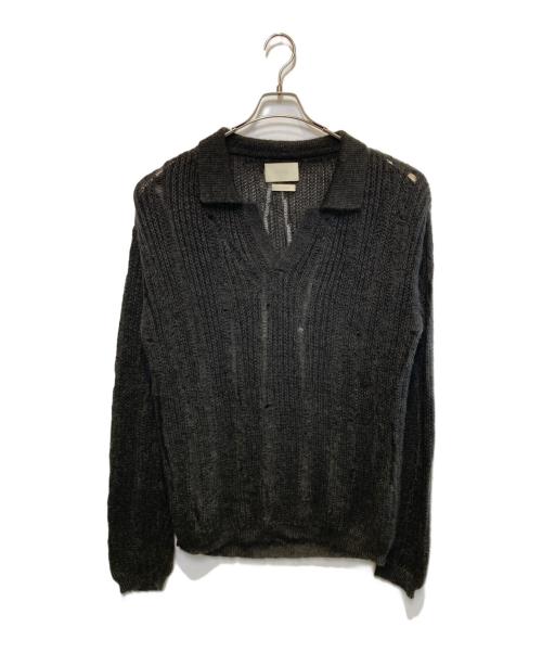 YOKE（ヨーク）YOKE (ヨーク) SILK MOHAIR SKIPPER SWEATER ブラック サイズ:3の古着・服飾アイテム