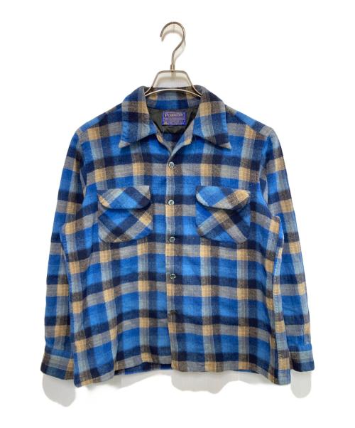 PENDLETON（ペンドルトン）PENDLETON (ペンドルトン) ［古着］チェックウールボードシャツ ブルー×ベージュ サイズ:Lの古着・服飾アイテム
