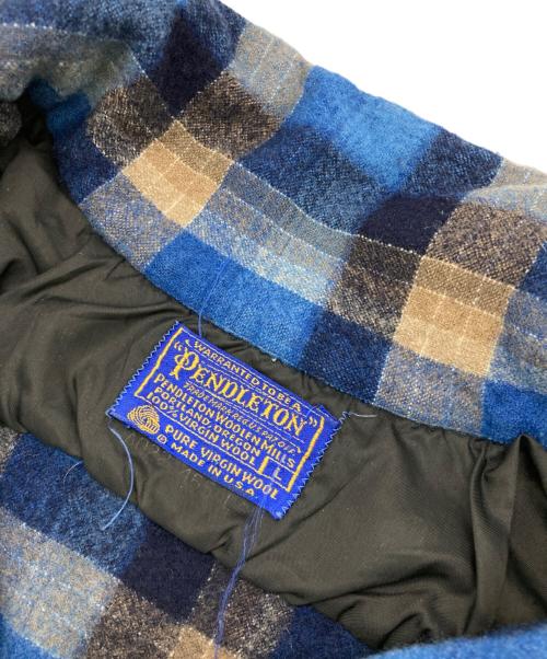 PENDLETON（ペンドルトン）PENDLETON (ペンドルトン) ［古着］チェックウールボードシャツ ブルー×ベージュ サイズ:Lの古着・服飾アイテム