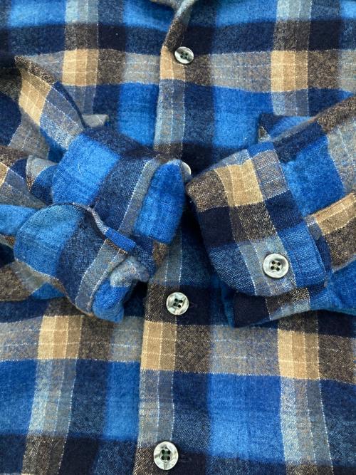 PENDLETON（ペンドルトン）PENDLETON (ペンドルトン) ［古着］チェックウールボードシャツ ブルー×ベージュ サイズ:Lの古着・服飾アイテム