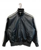 adidasアディダス）の古着「PLEATHER 3STRIPES TRACK TOP」｜ブラック