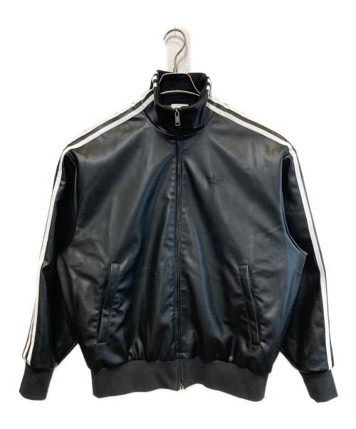 adidas（アディダス）adidas (アディダス) PLEATHER 3STRIPES TRACK TOP ブラック サイズ:Mの古着・服飾アイテム