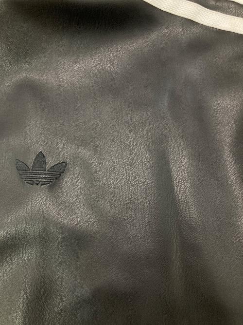 adidas（アディダス）adidas (アディダス) PLEATHER 3STRIPES TRACK TOP ブラック サイズ:Mの古着・服飾アイテム