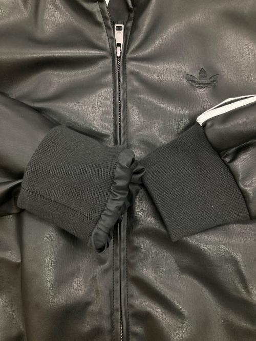 adidas（アディダス）adidas (アディダス) PLEATHER 3STRIPES TRACK TOP ブラック サイズ:Mの古着・服飾アイテム
