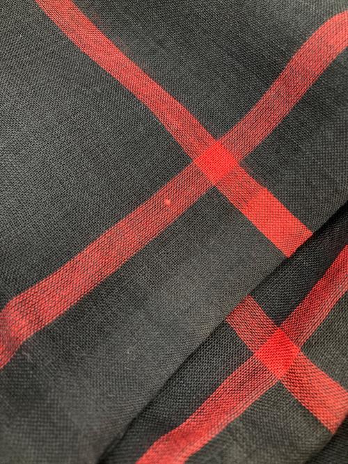BURBERRY（バーバリー）BURBERRY (バーバリー) ジャイアントチェックウールシルク大判スカーフ ネイビー サイズ:220×70CMの古着・服飾アイテム