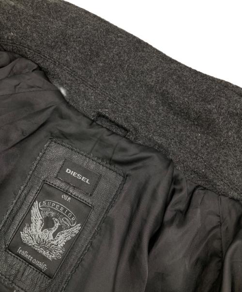 DIESEL（ディーゼル）DIESEL (ディーゼル) レザー切替ジャケット ブラック サイズ:Ｍの古着・服飾アイテム