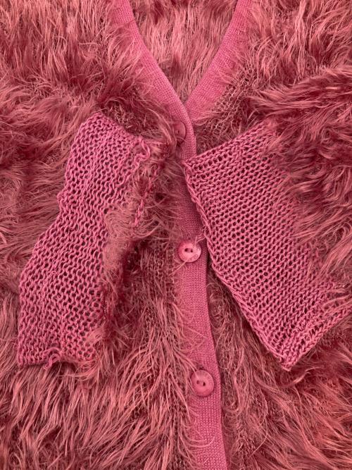 Hysteric Glamour（ヒステリックグラマー）Hysteric Glamour (ヒステリックグラマー) シャギーニットカーディガン ピンク サイズ:Freeの古着・服飾アイテム