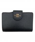COACHコーチ）の古着「ミディアム コーナー ジップ ウォレット」｜ブラック