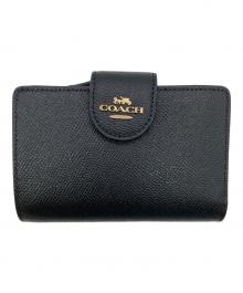 COACH（コーチ）の古着「ミディアム コーナー ジップ ウォレット」｜ブラック