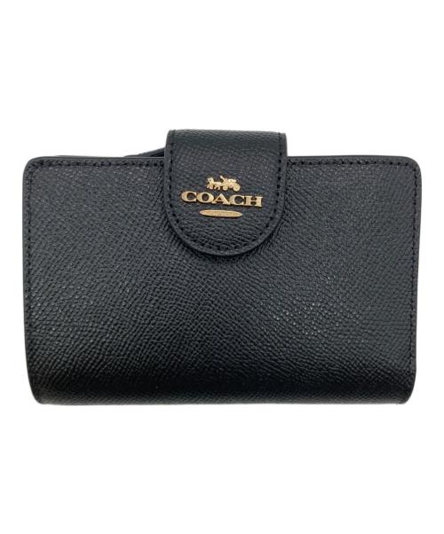 COACH（コーチ）COACH (コーチ) ミディアム コーナー ジップ ウォレット ブラックの古着・服飾アイテム