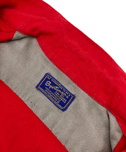 SPORTSMAN BY CAL-MADE（スポーツマン・バイ・キャルメイド）SPORTSMAN BY CAL-MADE (スポーツマン・バイ・キャルメイド) ［古着］オープンカラーウールシャツ レッド サイズ:Lの古着・服飾アイテム