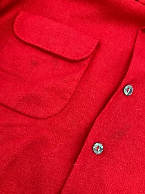SPORTSMAN BY CAL-MADE（スポーツマン・バイ・キャルメイド）SPORTSMAN BY CAL-MADE (スポーツマン・バイ・キャルメイド) ［古着］オープンカラーウールシャツ レッド サイズ:Lの古着・服飾アイテム