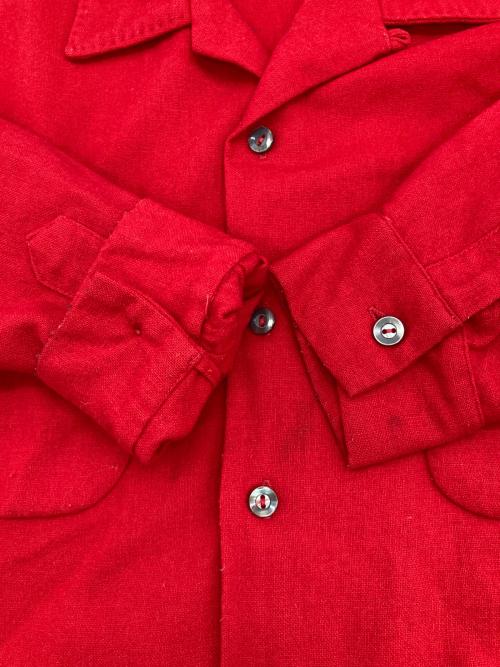 SPORTSMAN BY CAL-MADE（スポーツマン・バイ・キャルメイド）SPORTSMAN BY CAL-MADE (スポーツマン・バイ・キャルメイド) ［古着］オープンカラーウールシャツ レッド サイズ:Lの古着・服飾アイテム