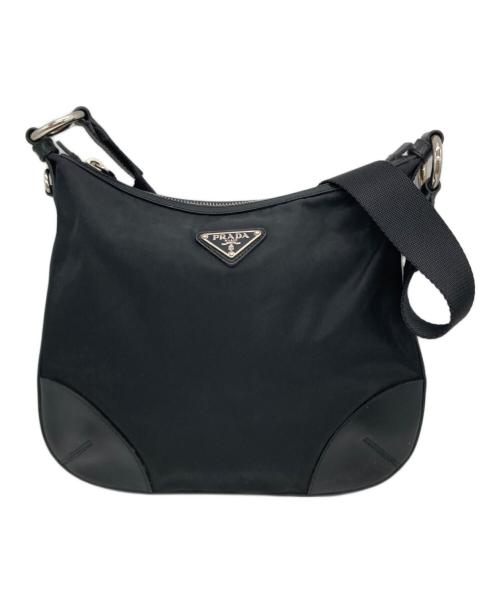PRADA（プラダ）PRADA (プラダ) ナイロンショルダーバッグ ブラックの古着・服飾アイテム