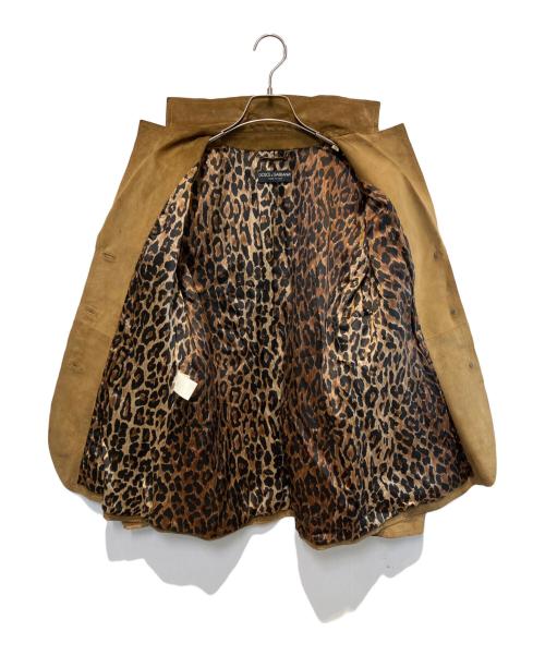 DOLCE & GABBANA（ドルチェ＆ガッバーナ）DOLCE & GABBANA (ドルチェ＆ガッバーナ) ピッグレザー3Bジャケット ブラウン サイズ:46の古着・服飾アイテム