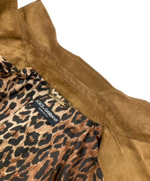 DOLCE & GABBANA（ドルチェ＆ガッバーナ）DOLCE & GABBANA (ドルチェ＆ガッバーナ) ピッグレザー3Bジャケット ブラウン サイズ:46の古着・服飾アイテム