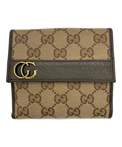 GUCCI（グッチ）GUCCI (グッチ) GGキャンバス2つ折り財布 ベージュの古着・服飾アイテム
